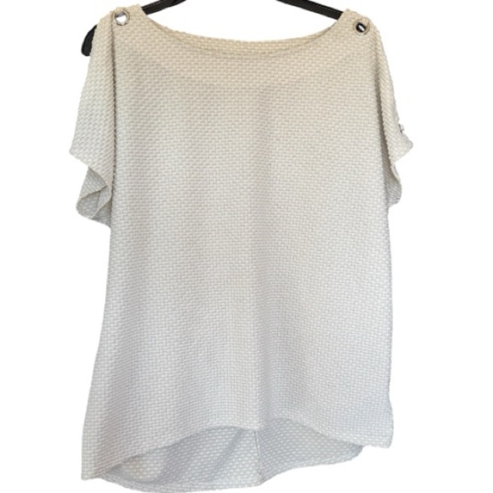 Textured Cream Top Blouse
